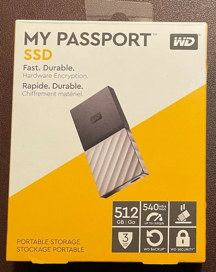 Western Digital My Passport SSD 512 GB External USB C & A