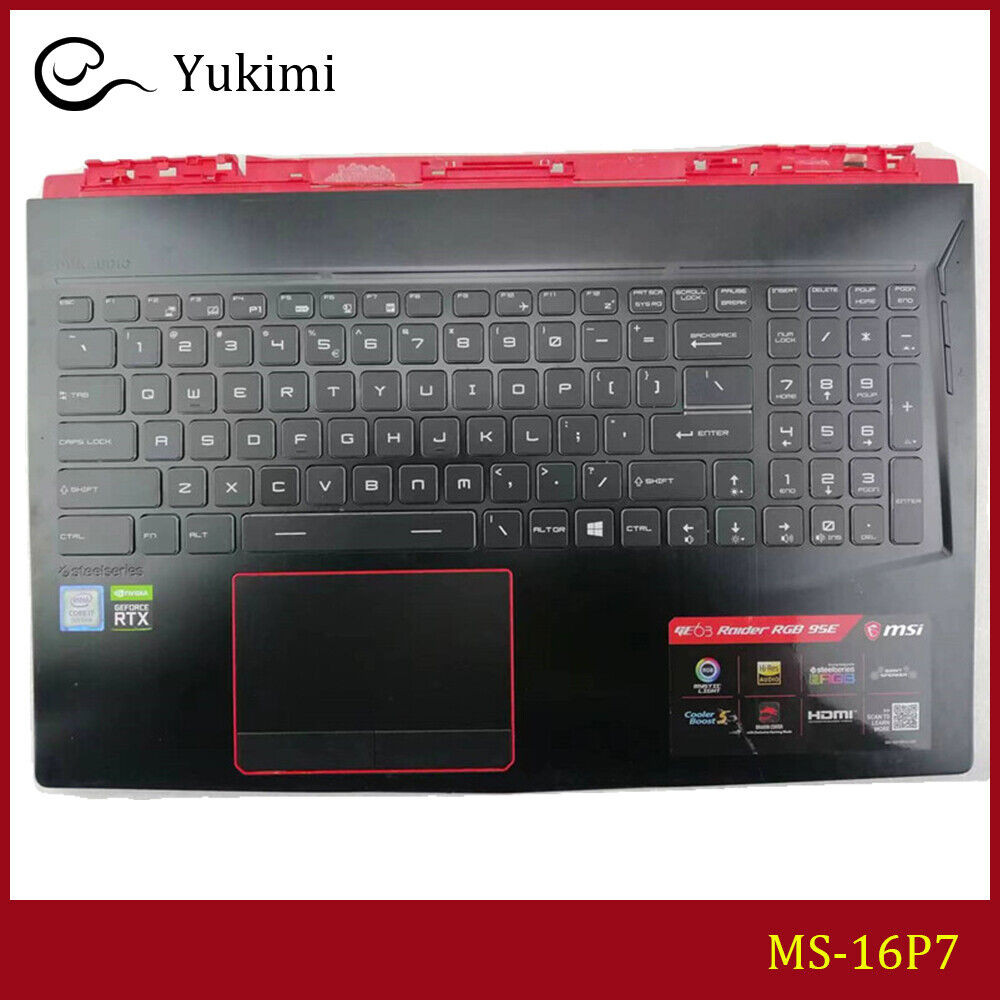 MS-16P7 FOR MSI GE63 8SJ 8SI Black C Shell Upper Palmrest Keyboard Touchpad