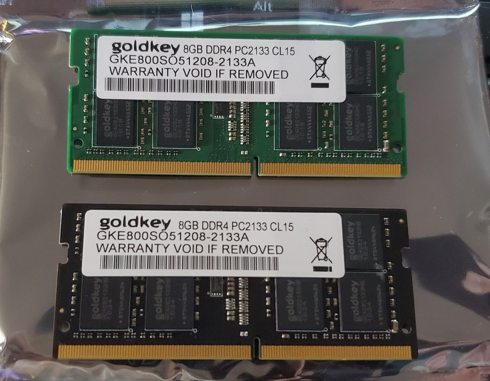 Goldkey 2x8GB = 16GB DDR4 PC2133 CL15 GKE800SO51208-2133A SODIMM Laptop Memory