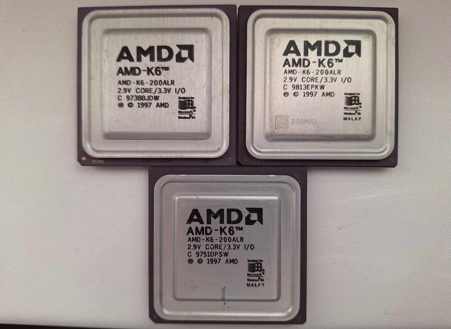 AMD K6 166 200 233 266 classic AMD K6 Vintage CPU, GOLD