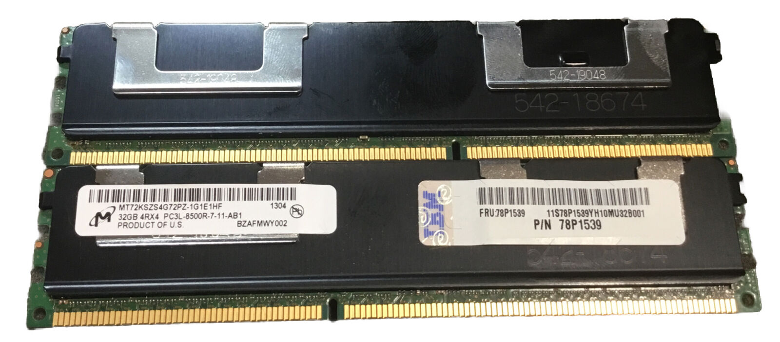 Lot Of 15 Micron 480GB (15x32 GB) MT72KSZS4G72PZ-1G1E1HF DDR3 ECC Registered RAM