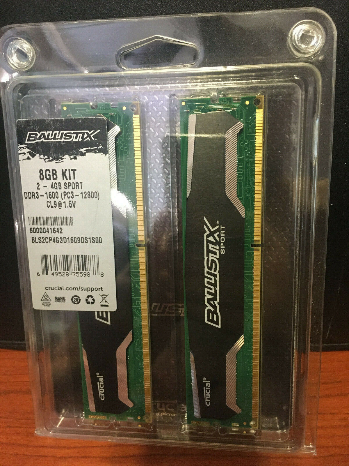 Ballistix DDR3-1600 Sport 8GB RAM 2x4GB