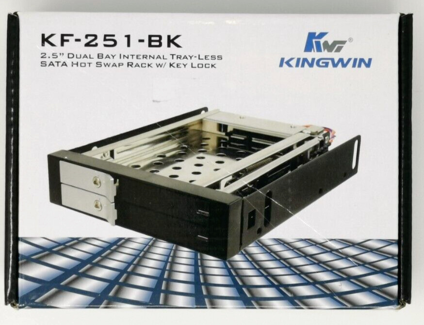 Kingwin KF-251-BK 2X 2.5in SATA tray less Hot Swap Mobile Rack for 3.5 Bay Black