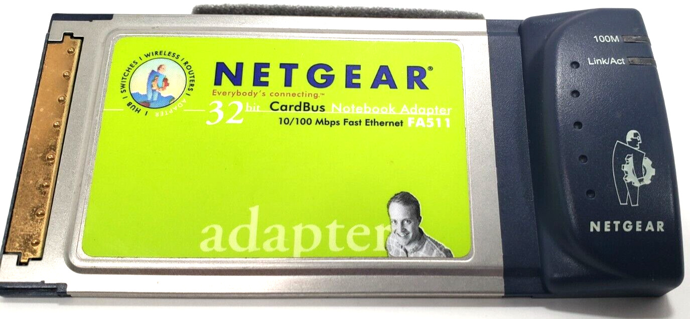 NETGEAR FA511 32-bit 10/100Mbps Fast Ethernet CardBus Notebook Adapter Card