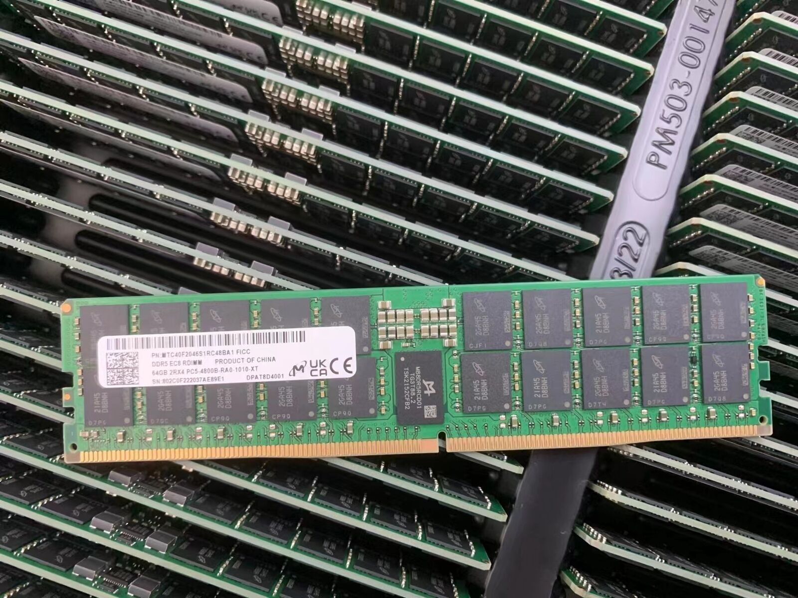 Micron 64GB RAM EC8 RDIMM 2Rx4 DDR5-4800Mhz PC5-38400 ECC REG Sever Memory