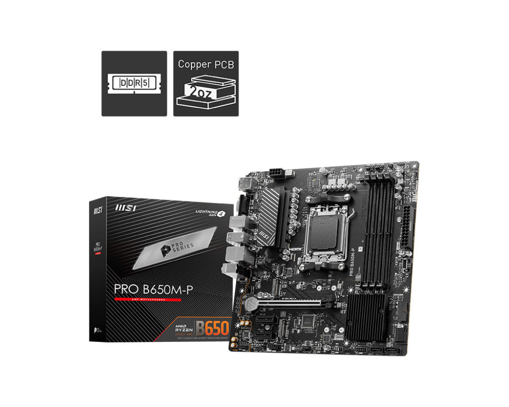 Msi PRO B650M-P am5 motherboard DDR5 6000 motherboard AMD Ryzen 5 7600/r5 7700x