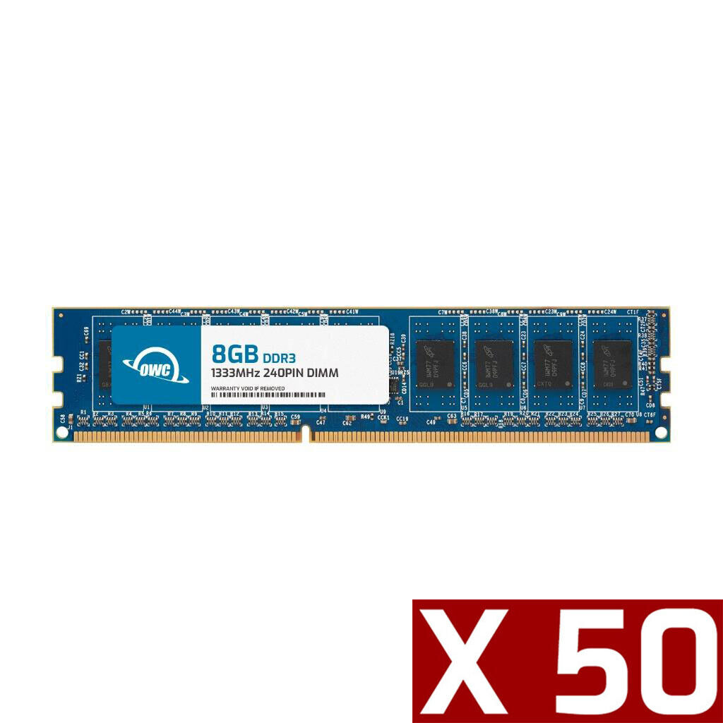 Lot of 50 OWC 8GB DDR3 1333MHz 2Rx8 Non-ECC 240-pin DIMM Memory RAM