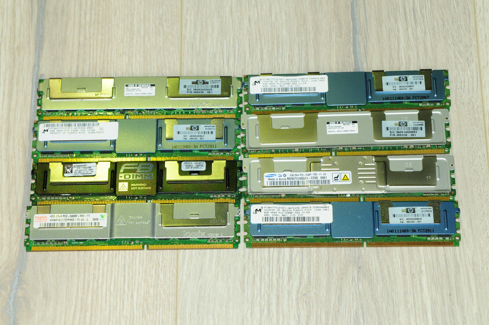 Lot of 8 8x 4Gb 2RX4 PC2-5300F-555-12-E0 667MHz ECC Server RAM 1YrWty TaxInv