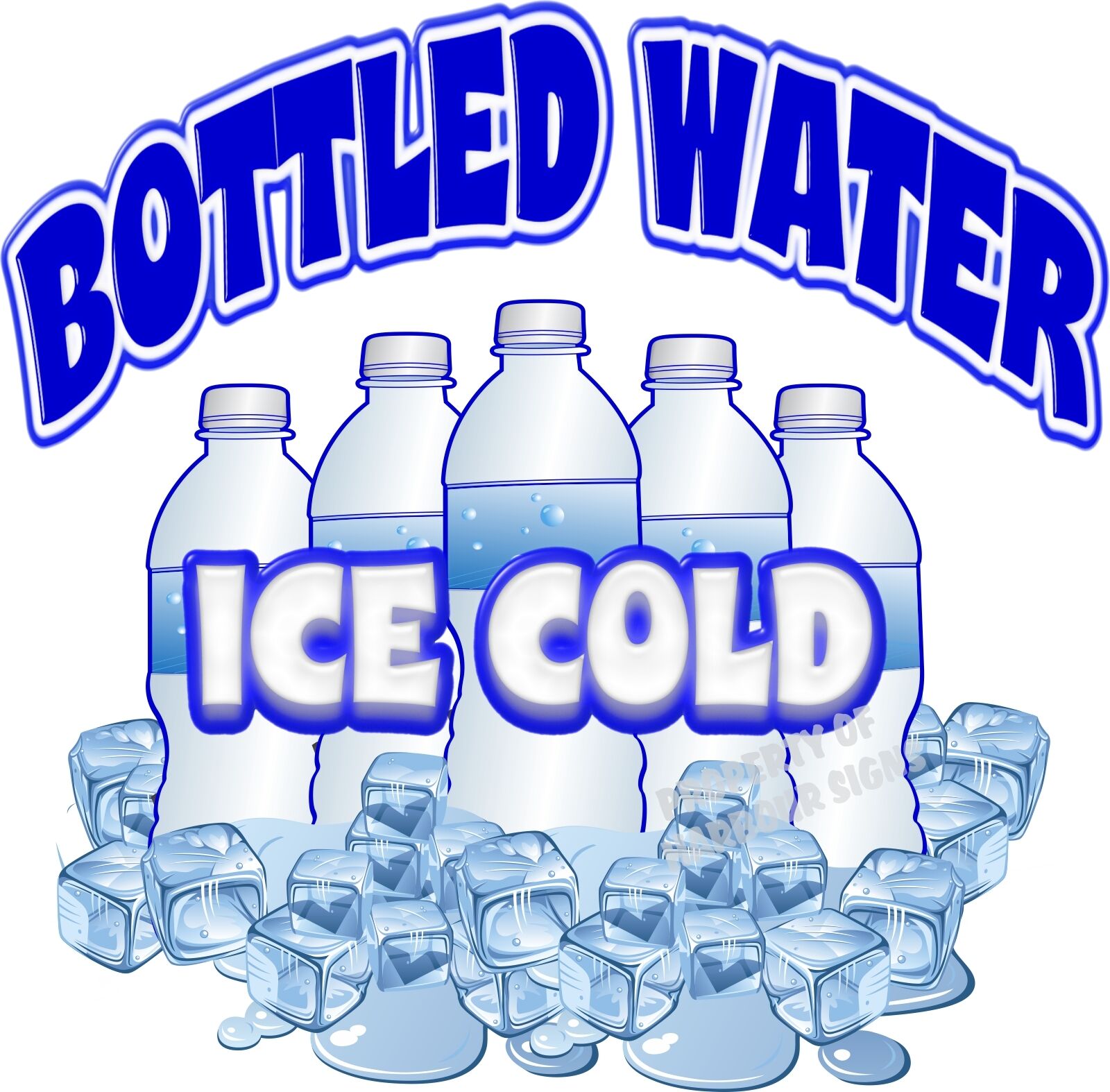 Ice Cold Bottled Water Drink Beverage Concession Beverage Food Truck Decal 14\
