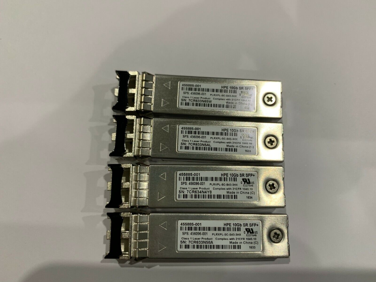 455885-001- 4x HPE 10GB SR SFP+ Transceivers 