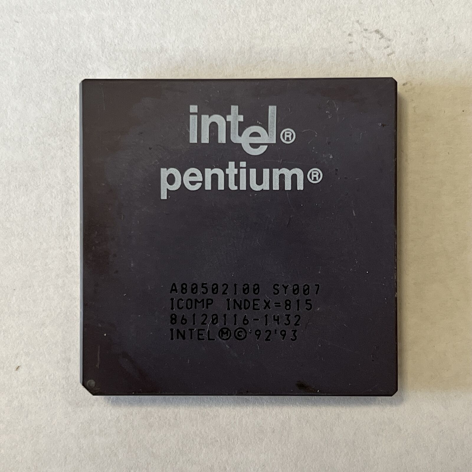 Vintage Intel Ceramic CPU Processor A80502100 SY007 - Not Tested - Gold Scrap