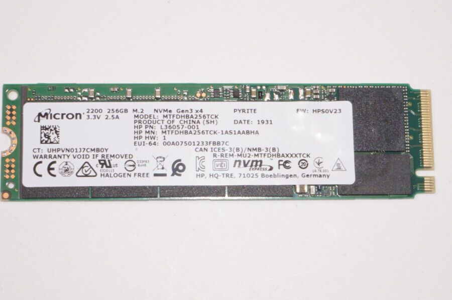 MTFDHBA256TCK Micron 256GB PCIE M.2 SSD Drive