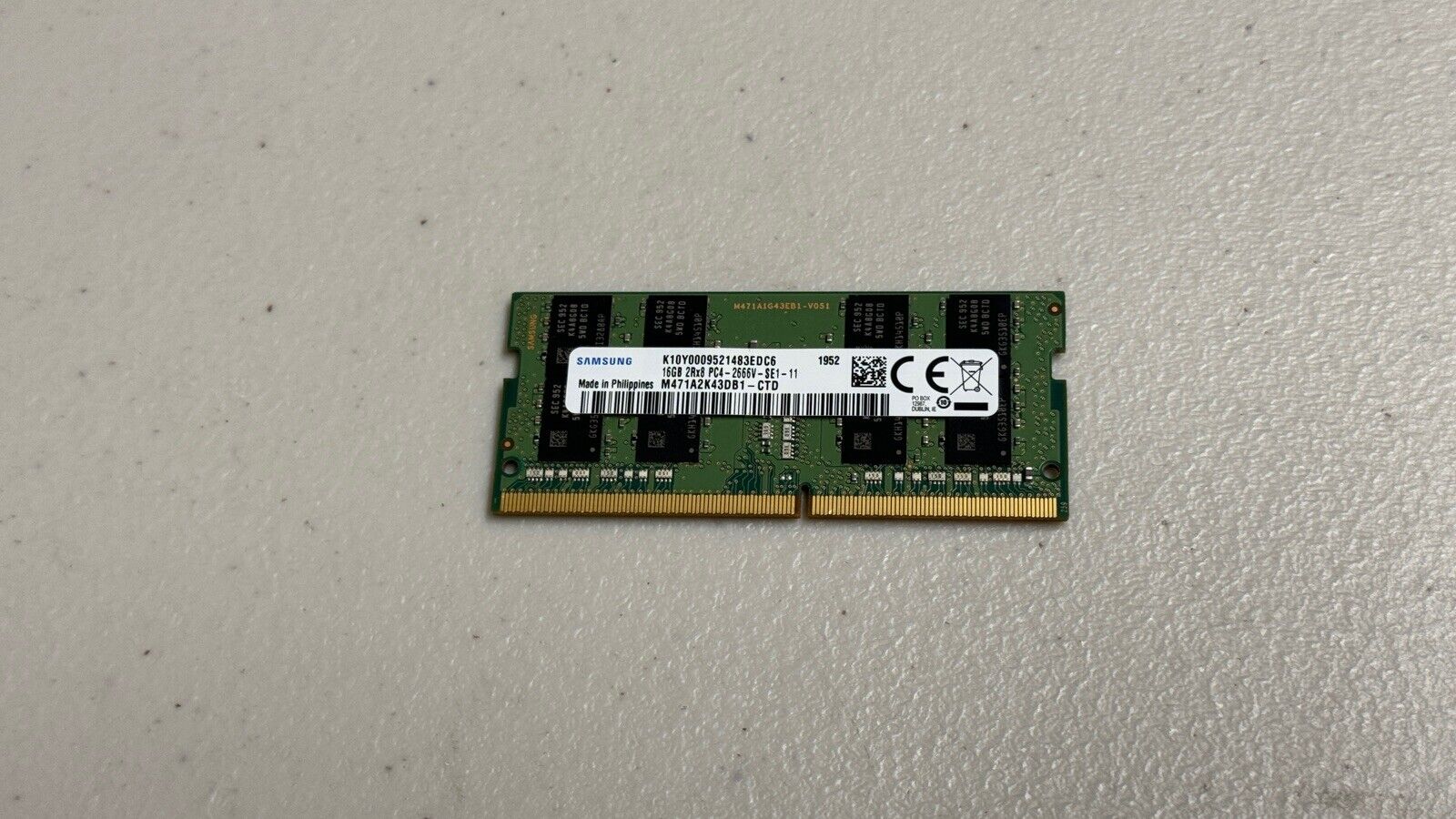 Laptop Memory: Samsung 16GB 2Rx8 PC4-2666V RAM