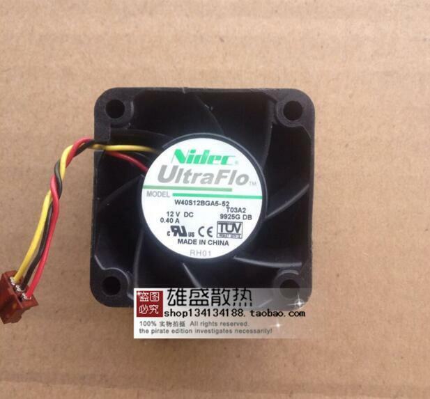 NIDEC 12V 0.40A 4CM 4028 W40S12BGA5-52 40*40*28MM 3 wire cooling fan