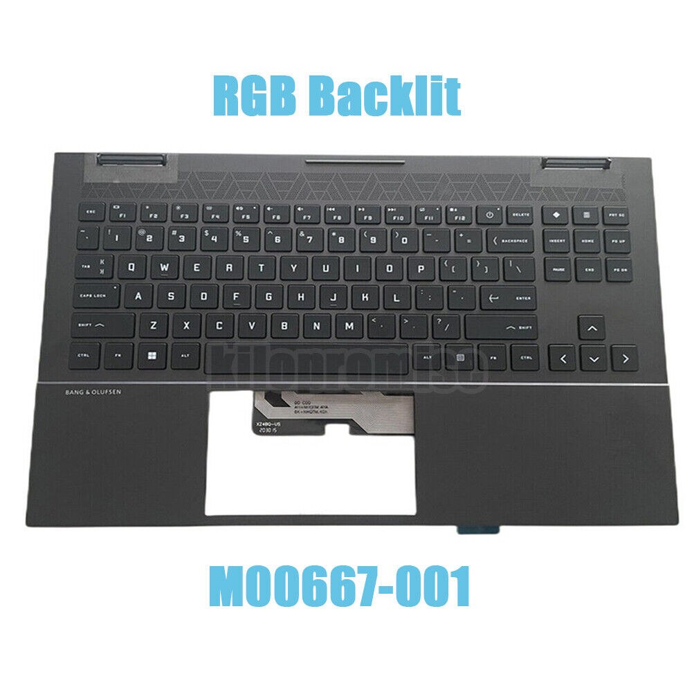 New For HP OMEN 15-EK 15-EN Palmrest Cover RGB Backlit w/ Keyboard M00667-001 US