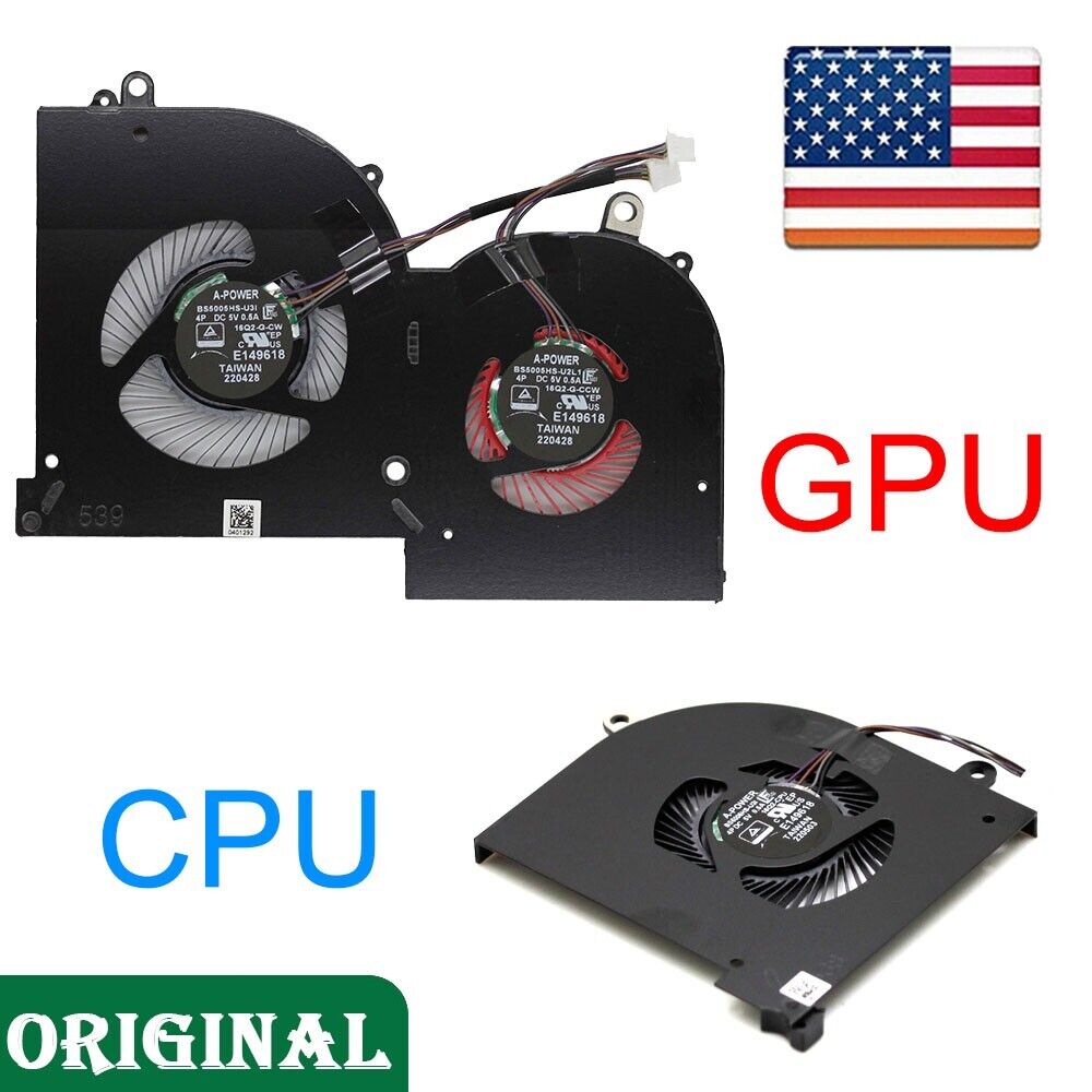For MSI GS65 Stealth GS65VR MS-16Q1 Q2 Q3 Q4 OEM CPU GPU Cooling Fan Replacement