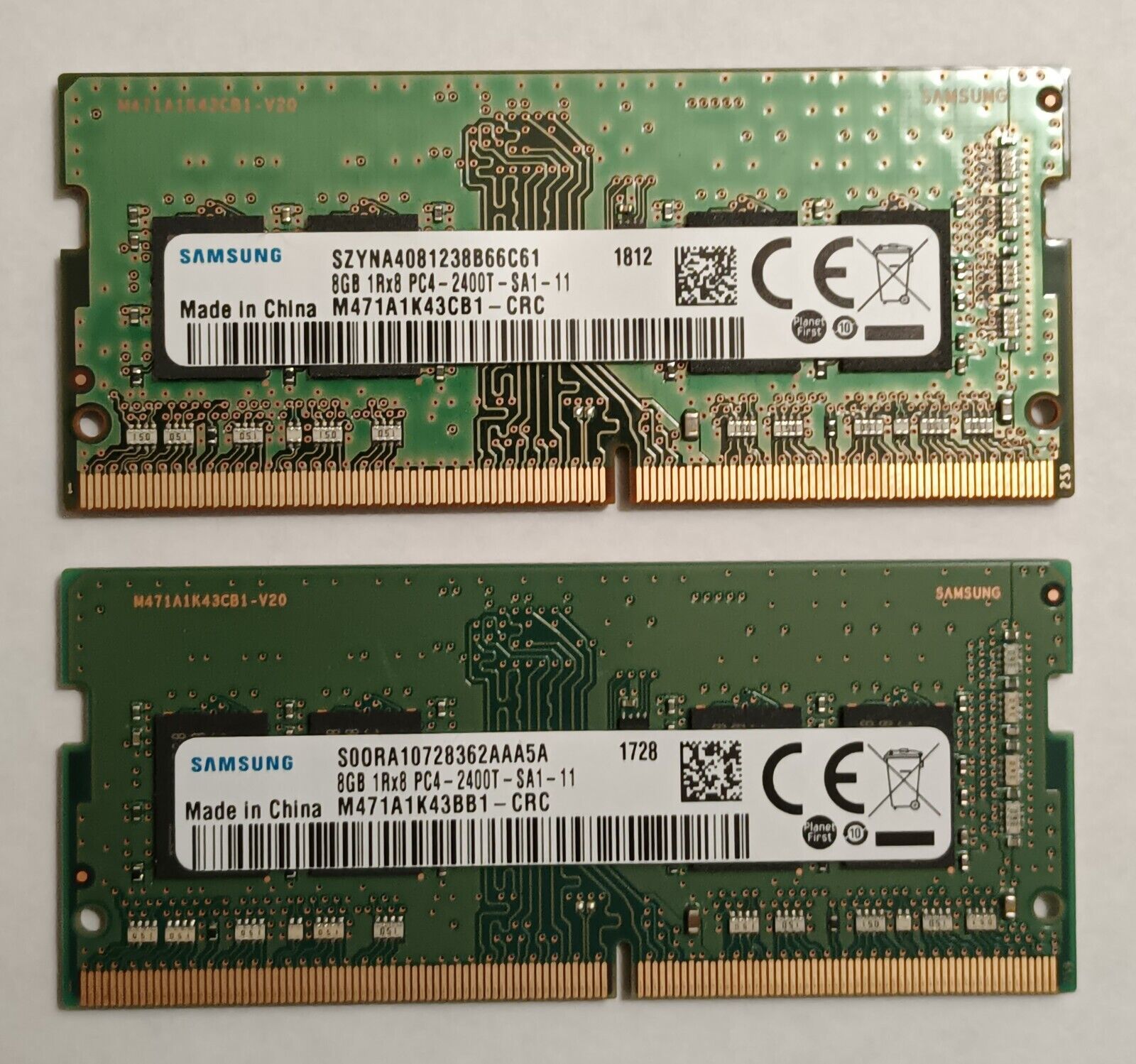 Samsung  2 x 8GB PC4-2400T Sodimm Laptop Memory 16GB Total