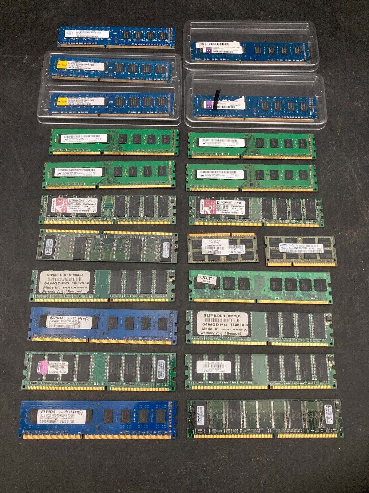 Large Assortment of Desktop Memory All Tested and Working (22 pieces)