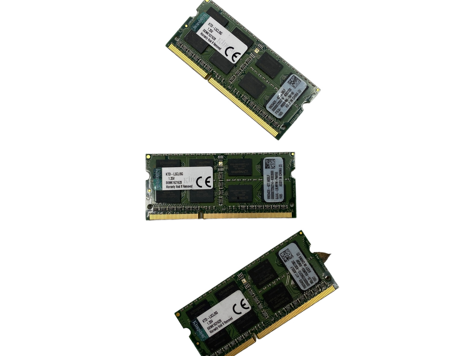 Kingston 8GB DDR3L 1600MHz 12800 | Laptop RAM | KTD-L3CL/8G | Lot of 3