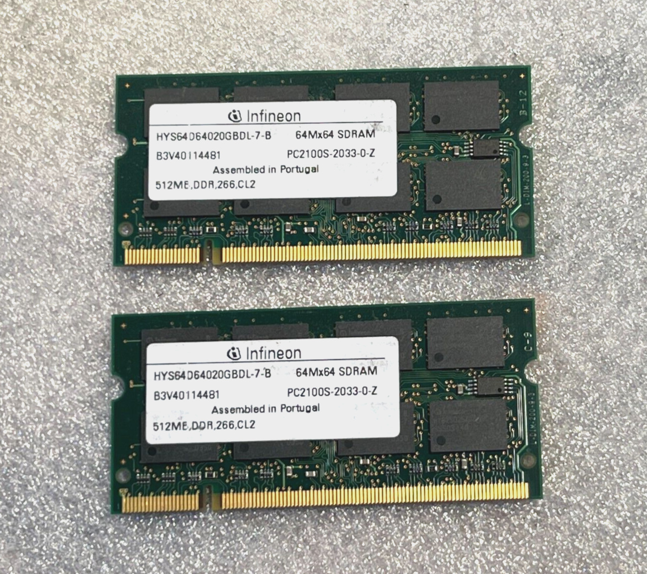 LENOVO / INFINEON 1GB (2X 512MB) DDR PC2100 THINKPAD MEMORY 10K0033 10K0032