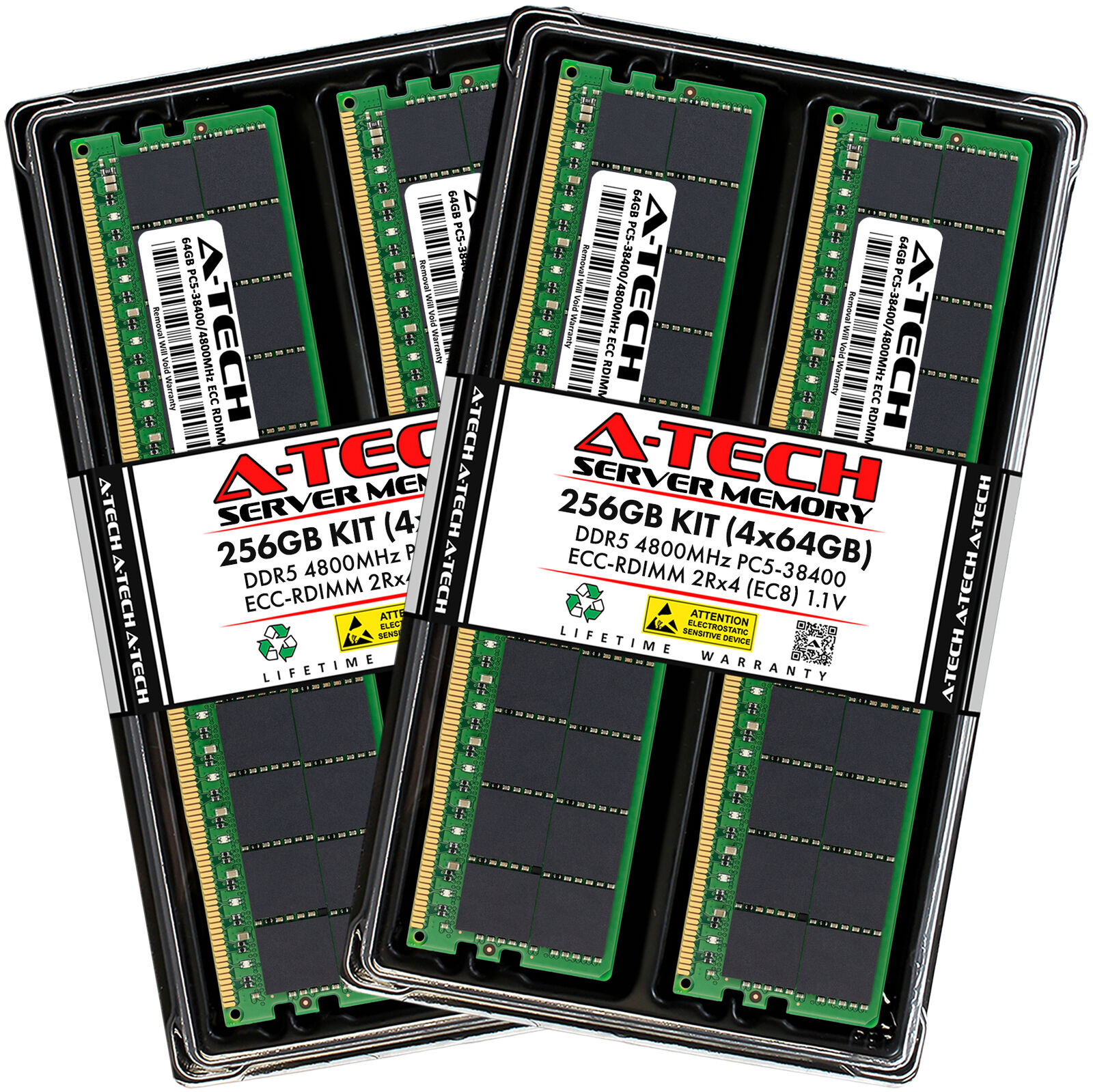 256GB 4x64GB PC5-4800 EC8 RDIMM Supermicro H13SST-G X13DDW-A X13DEI-T Memory RAM