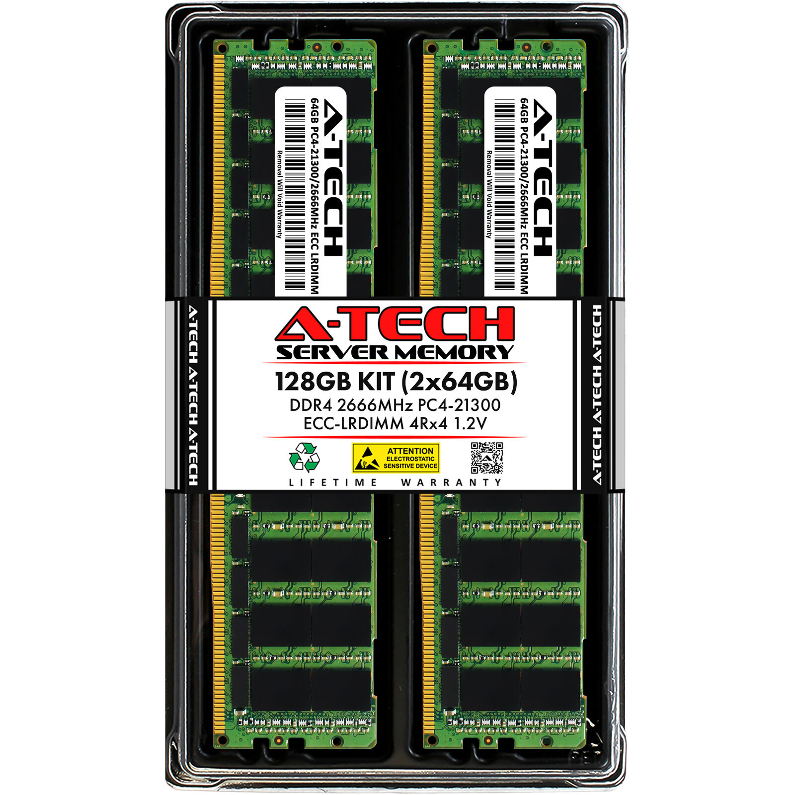 128GB 2x 64GB PC4-2666 LRDIMM Supermicro 6028TR-HTFR 6028U-TR4T+ Memory RAM
