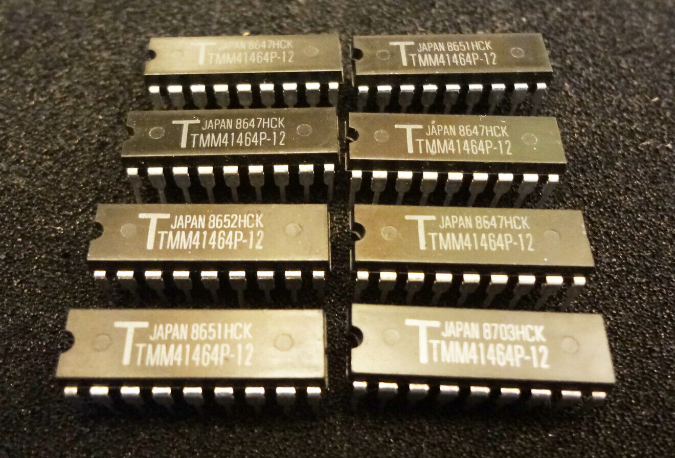 8 Pcs. Vintage Toshiba TMM41265 Dynamic RAM chips for arcade and PC TRS80