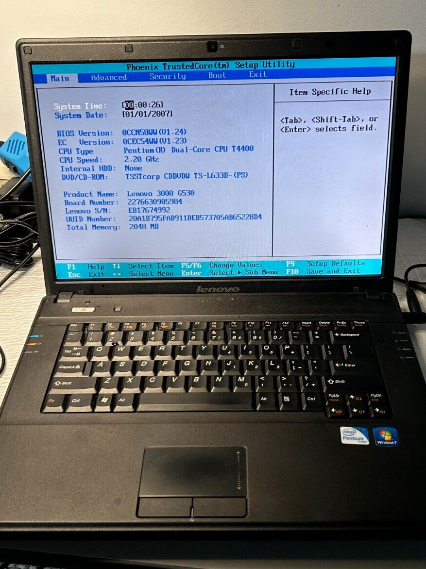 Lenovo 3000 G530 Intel Pentium Dual Core CPU T4400 2.2 GHz For Parts Only