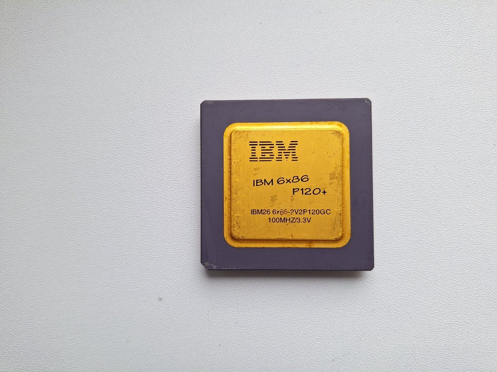 IBM 6x86 P120+ 6x86-2V2P120GC 6x86 rare round lid vintage CPU GOLD