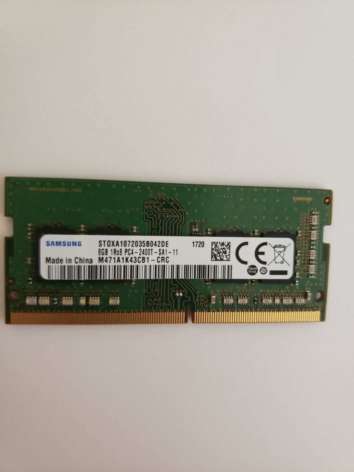 Brand New Samsung 8GB 1Rx8 PC4-2400T DDR4 SODIMM Laptop Memory M471A1K43CB1-CRC