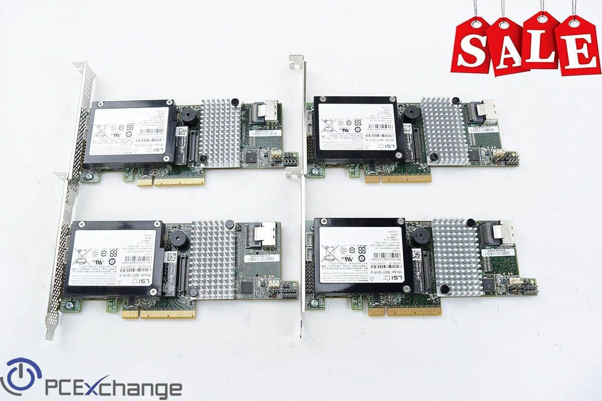 *LOT of 4* LSI MR SAS 9271-4i 6Gb/s PCI-E 3.0 RAID CONTROLLER CARD W/ BATTERY