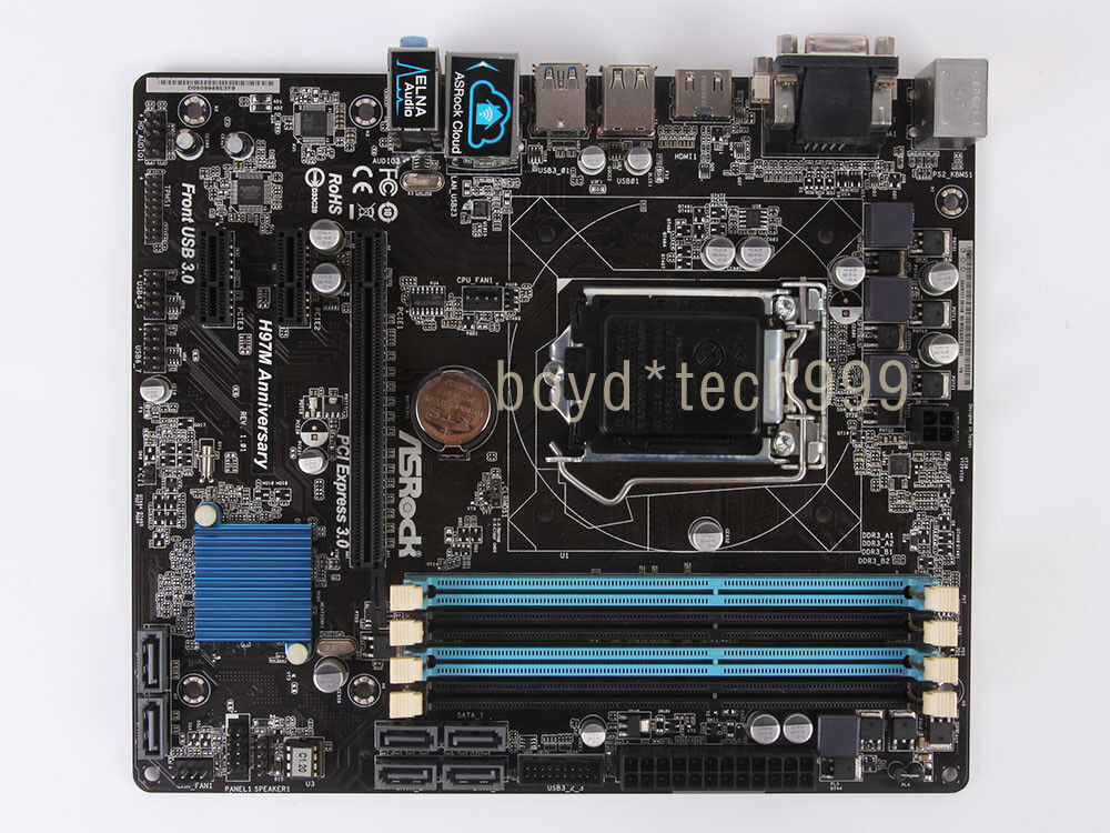 ASRock H97M Anniversary Motherboard LGA 1150 Intel H97 DDR3 HDMI USB 3.0 SATA