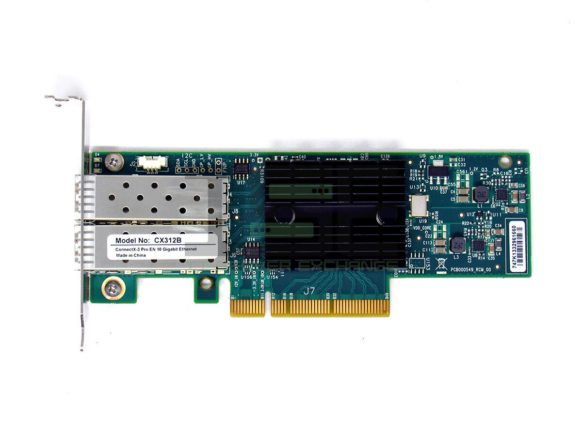 MCX312B-XCCT Mellanox ConnectX-3 Dual Port 10GbE SFP+ PCIe NIC Card Low Profile