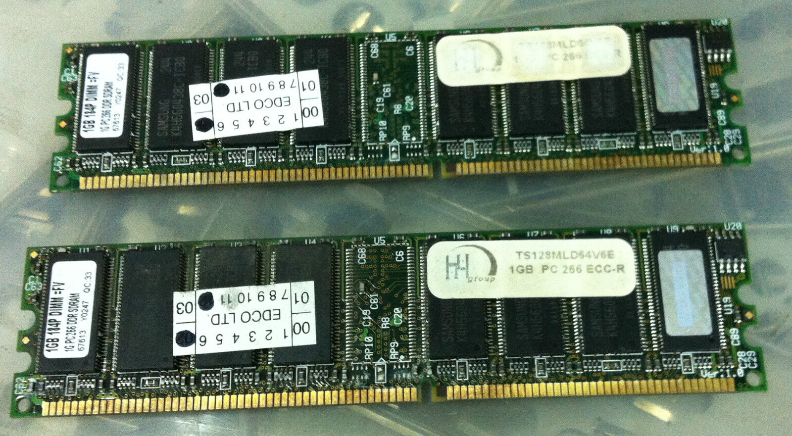 4x Transcend TS128MLD64V6E 1GB PC2100 266MHz DDR1 ECC REG Server Memory Modules
