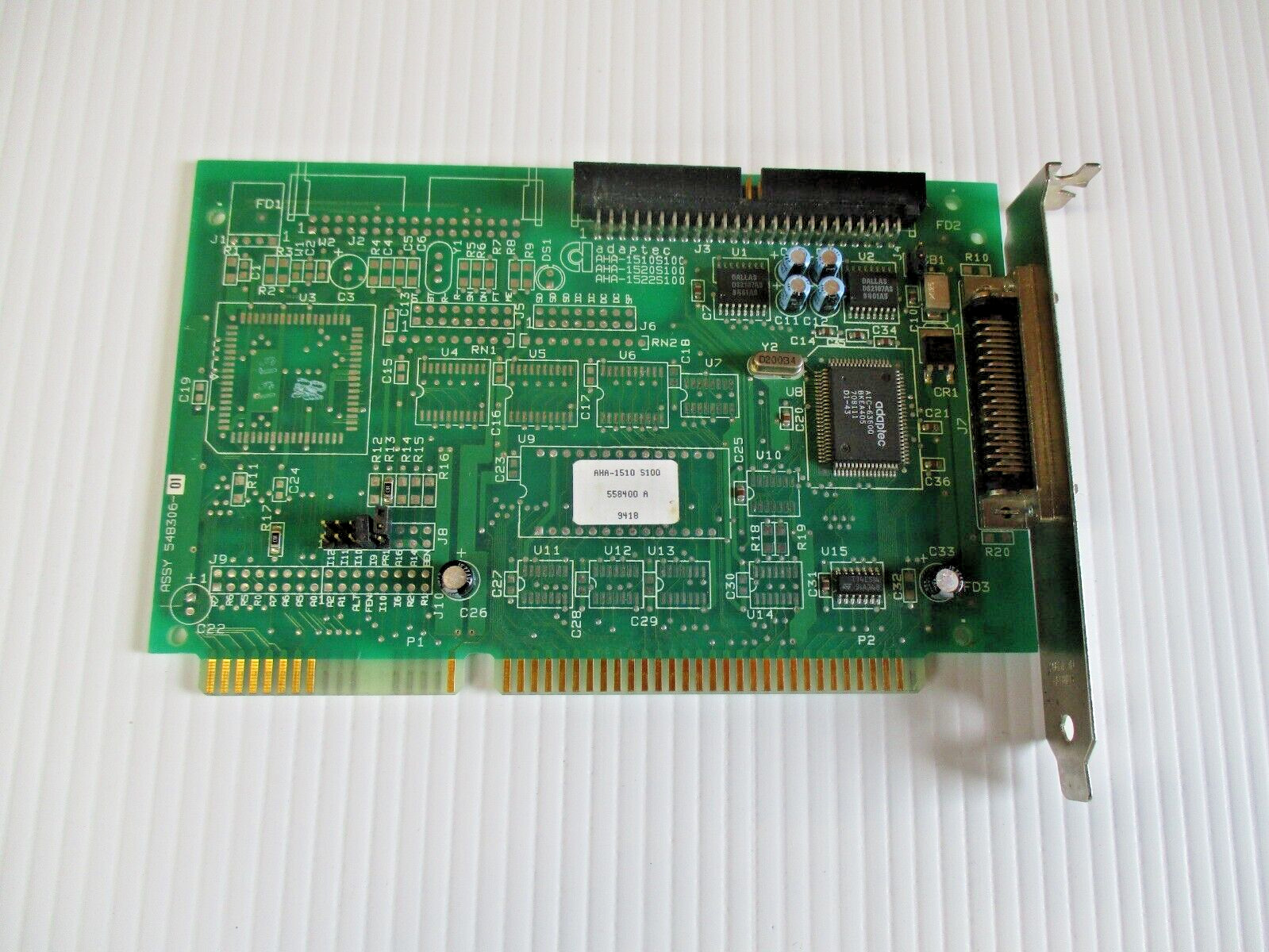 Vintage Adaptec AHA-1510 S100 ISA SCSI Controller Card Used