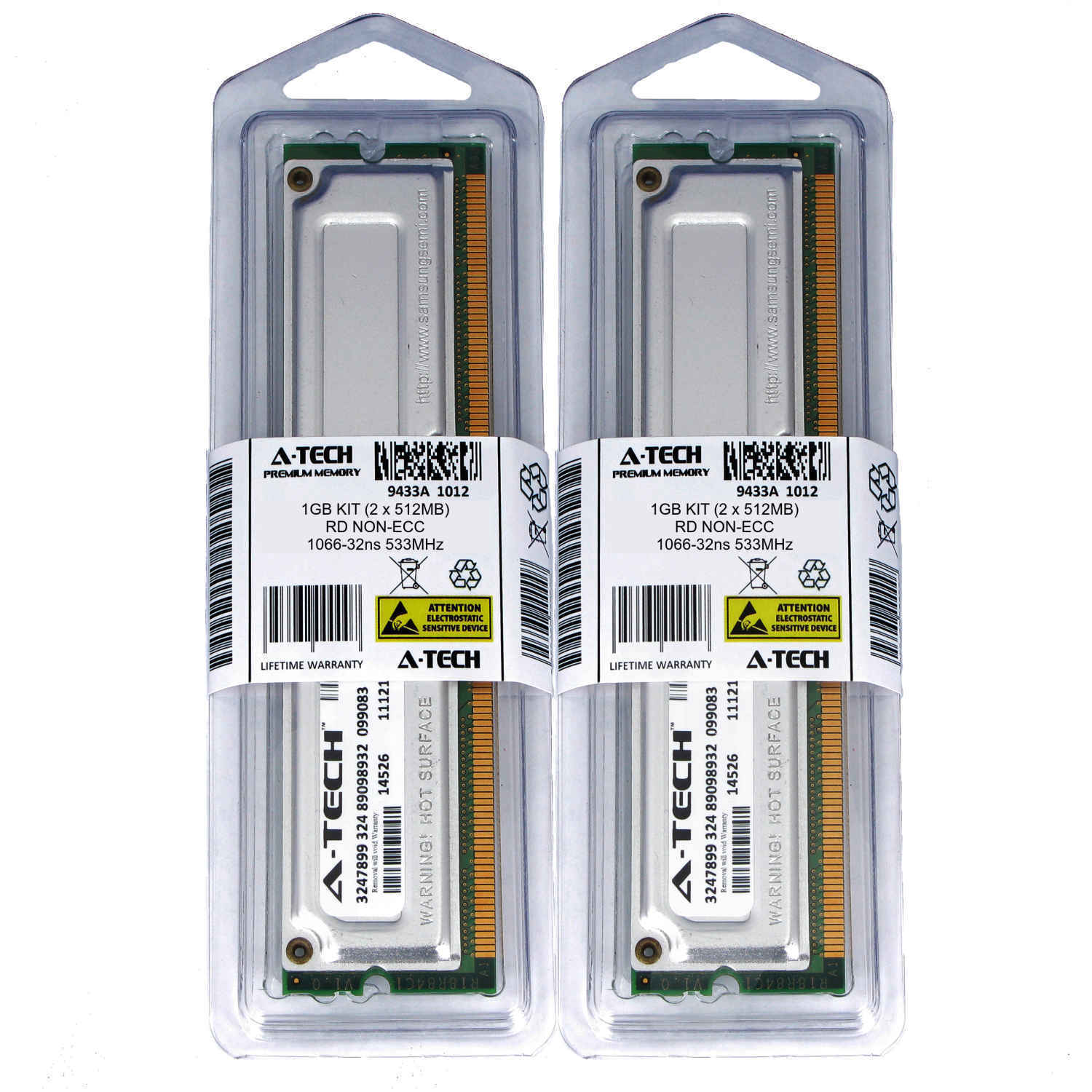 A-Tech 1GB (2 x 512MB) RD 1066-32ns RIMM 184-Pin Non-ECC RDRAM Rambus Memory RAM