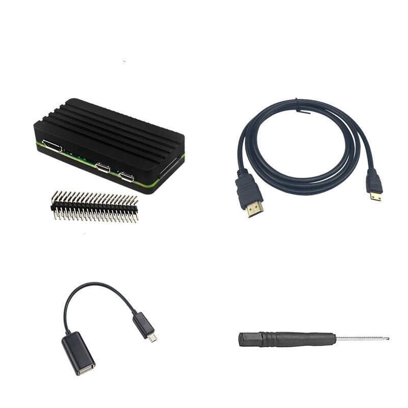 Raspberry Pi Zero 2 W Accessories Kit Aluminum Case + HDMI Cable + OTG Cable