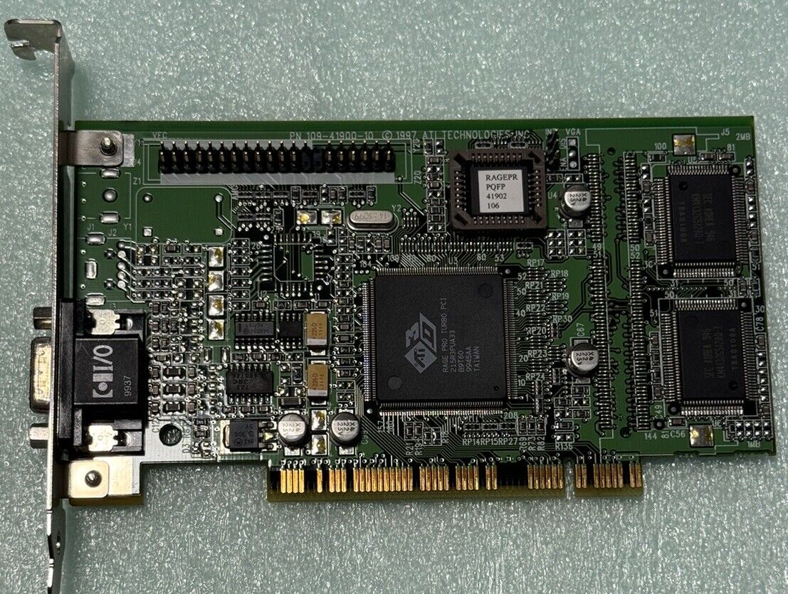 💻Vintage ATI Technologies 109-41900-10 Rage Pro Turbo 8Mb PCI Video Card VGA