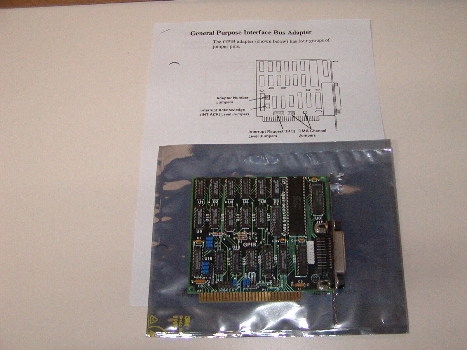 Vintage 1988 IBM 6323705 6181770 8-bit ISA GPIB Adapter Card for IBM PC/XT/AT