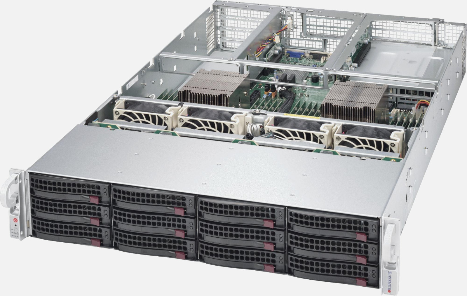 Super Micro 6028U-TR4T+ 2U 12 Bay SAS3 Barebone Server choose 3008 IT/ 3108 RAID