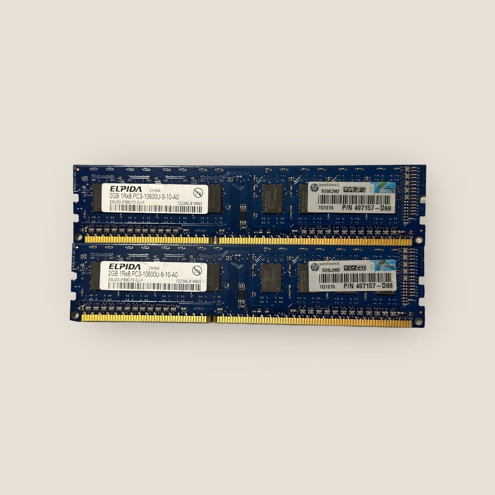 Elpida 4GB (2GBx2) EBJ20UF8BCF0-DJ-F PC3-10600 DDR3 Desktop Memory RAM