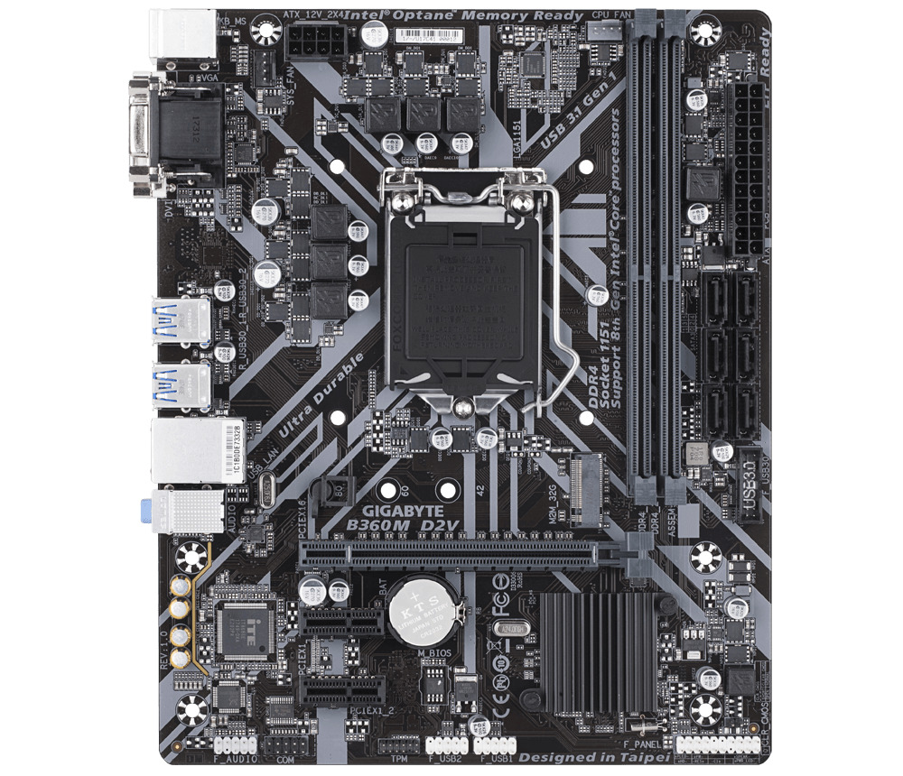 Gigabyte GA-B360M-D2V/Power Motherboard 1151 Supports 9th and 8th Gen Intel DDR4
