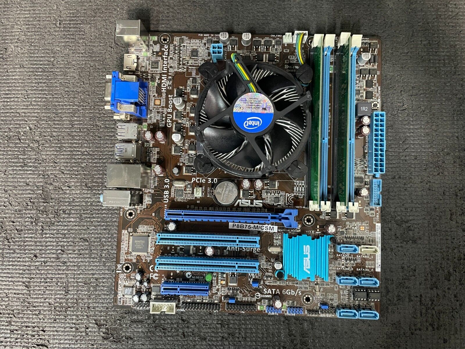 ASUS P8B75-M/CSM, LGA 1155 with Intel I7-3770K 3.50GHz 8GB RAM Heatsink and Fan