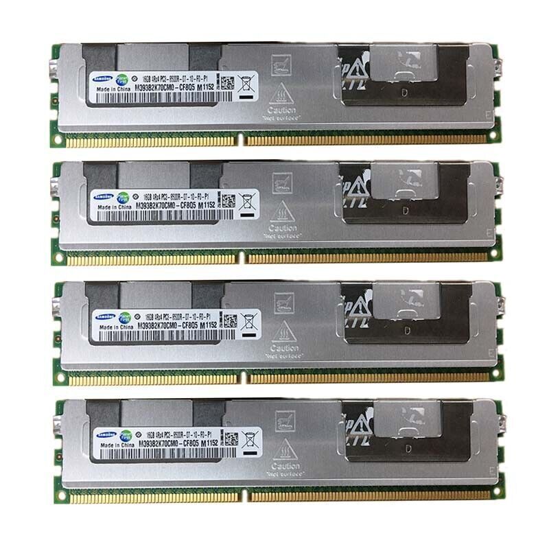 For Samsung 4x16GB 4RX4 PC3-8500R DDR3 1066MHz ECC Reg-DIMM Server Memory RAM