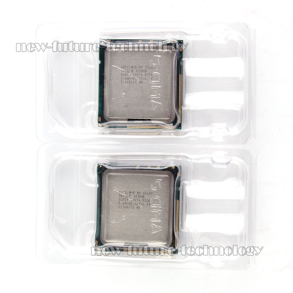 Lot of 2 Intel Xeon X5687-3.6 GHz 12 MB 4 Core 3200 MHz LGA 1366 CPU 100% work