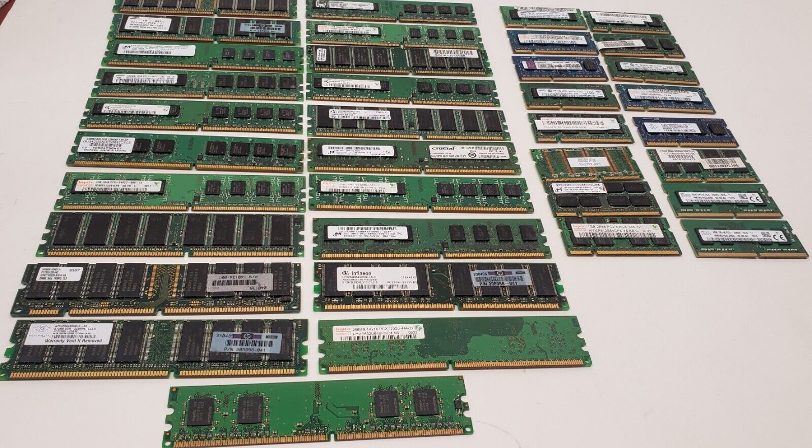 Huge Lot of laptop desktop Vintage Computer PC RAM Memory. DDR 2 DDR 3 DDR 4