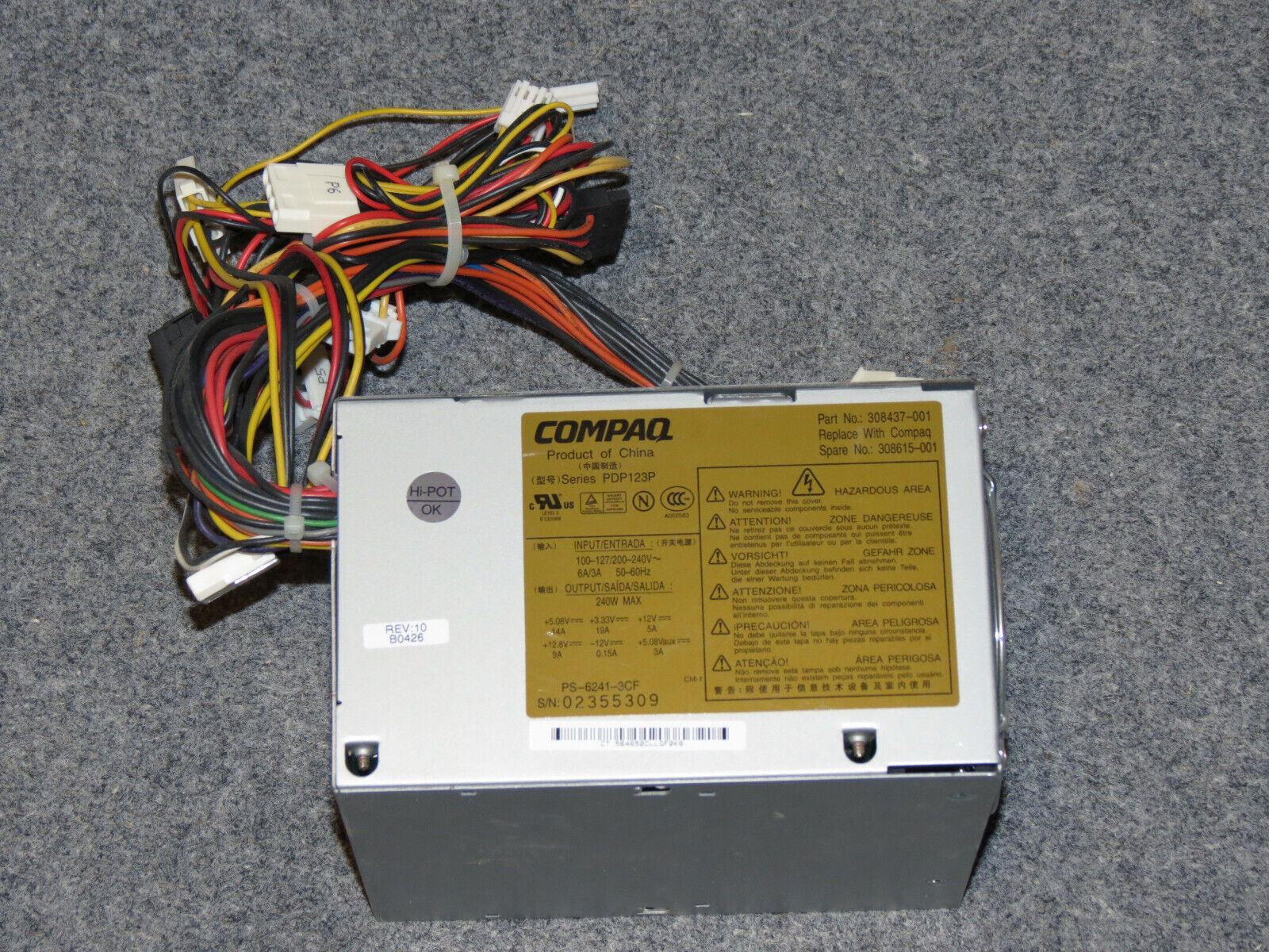 Power Supply 240 Watt for HP Compaq D330 & 530 Workstations - Fast Shipping