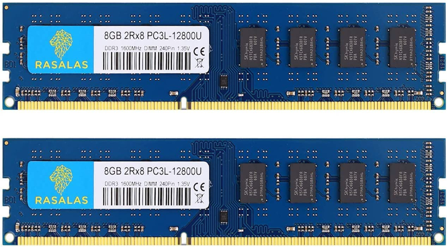 16GB Kit (2X8Gb) DDR3L-1600 Mhz PC3L-12800 UDIMM 2Rx8 1.35V 1.5V CL11 240PIN Dua