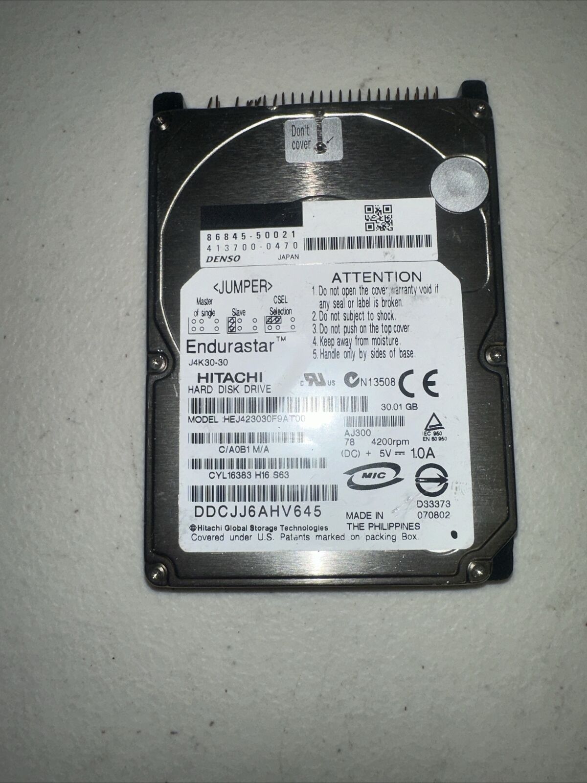 Hitachi HEJ423030F9AT00 30 GB Hard Disk, Endurastar J4K30-30