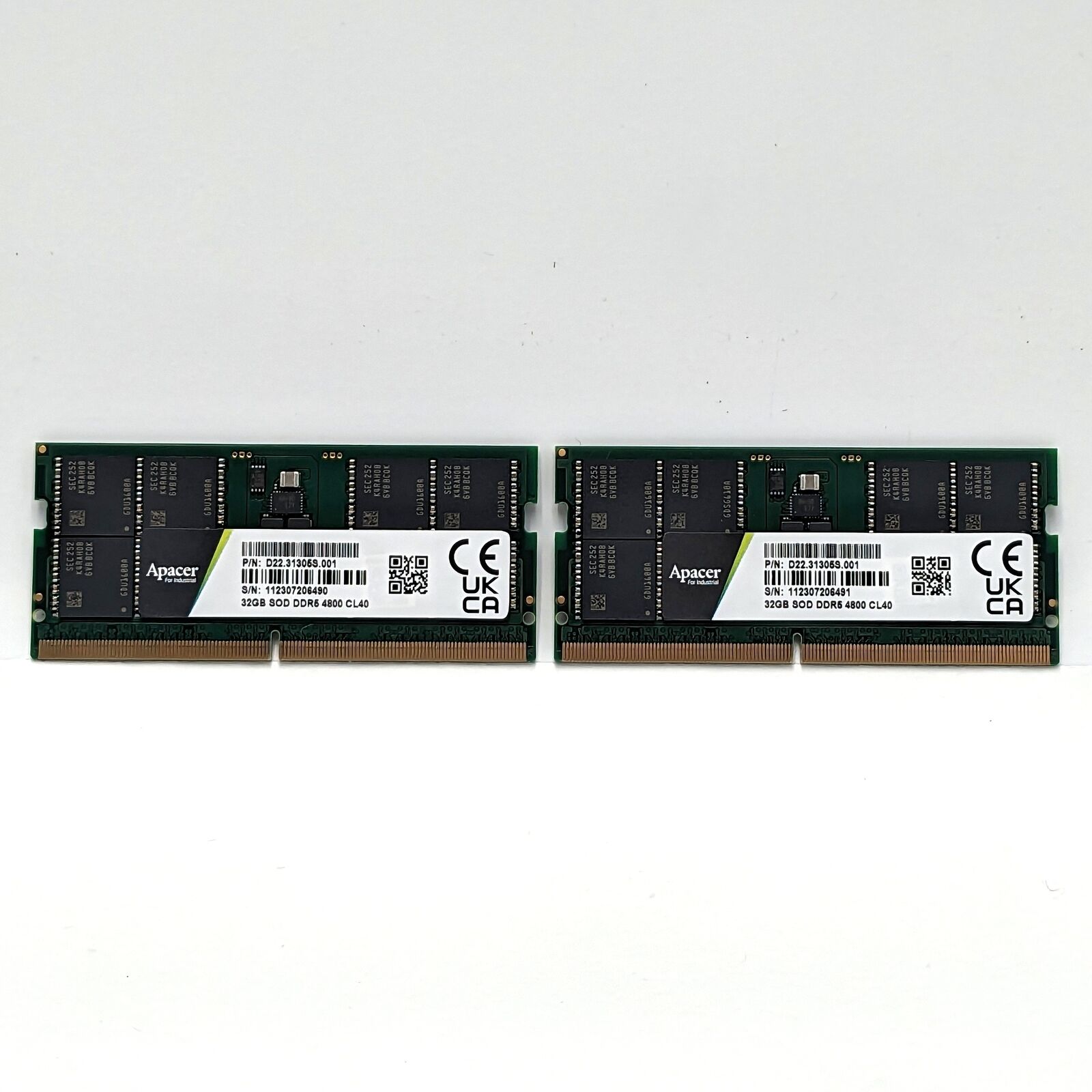 Apacer D22.31305S.001 64GB (32GB x 2) DDR5 4800MHz SODIMM Memory (2-Pack)